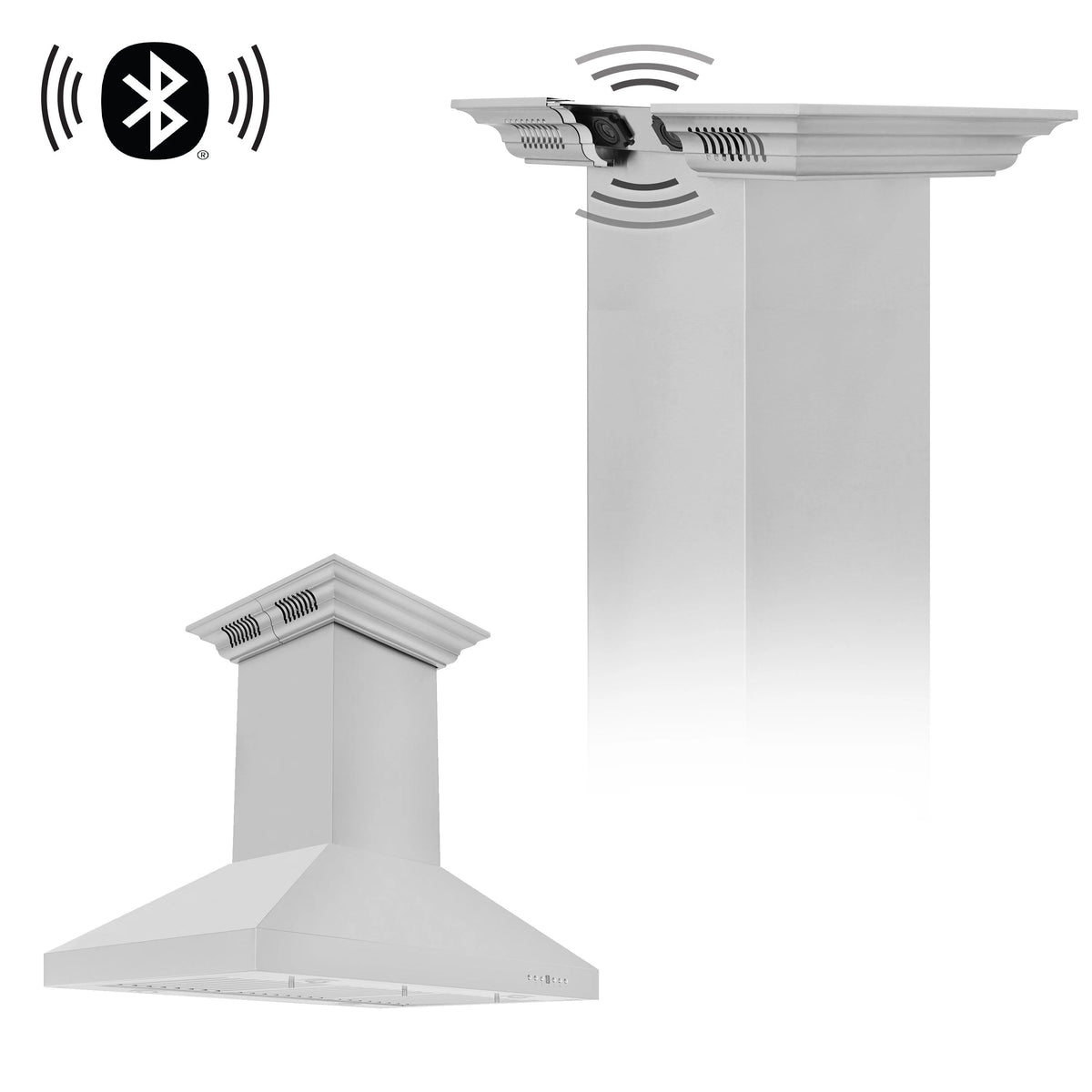 42 Island Mount Range Hood in Stainless Steel with Built-in Speakers P7048