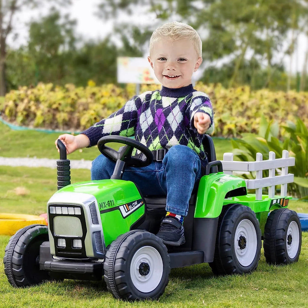 12V Kids Ride On Tractor with Trailer S29325