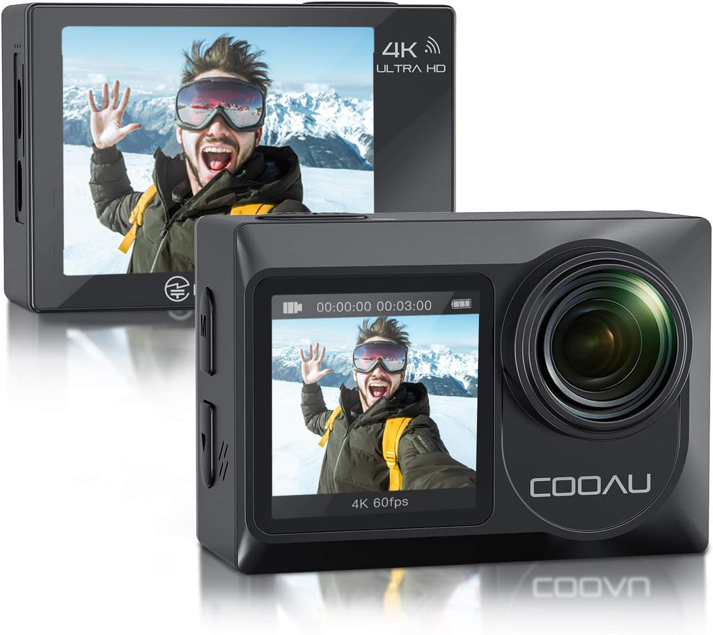4K 20MP Wi-Fi Action Camera with External Microphone and 20 Accessories U30852