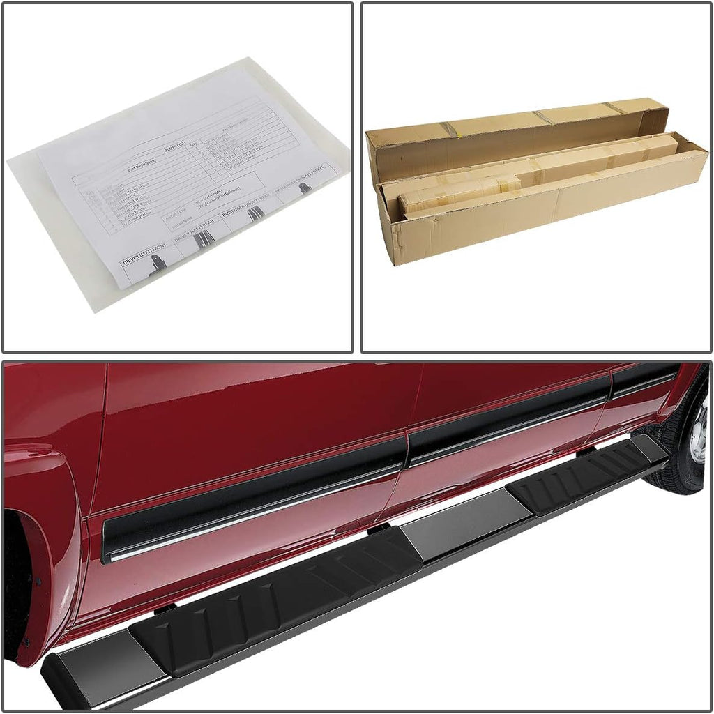 Black Stainless Steel Side Step Nerf Bar Running Boards R2200