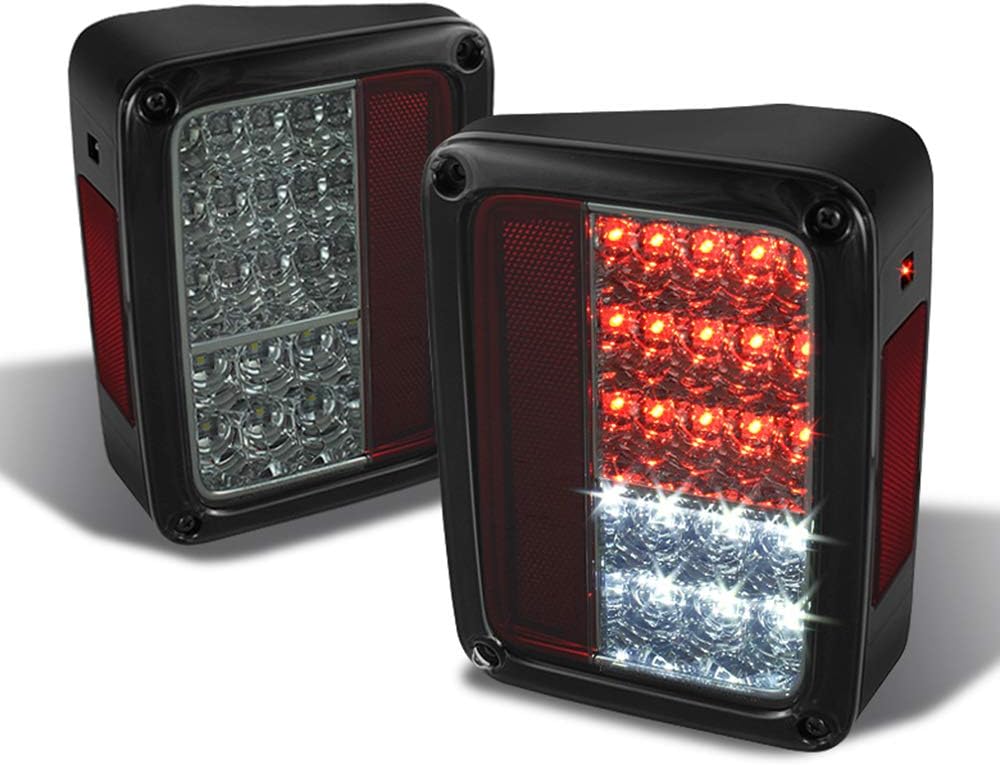 Black Smoked LED Tail Lights Rear Brake Assembly R7295