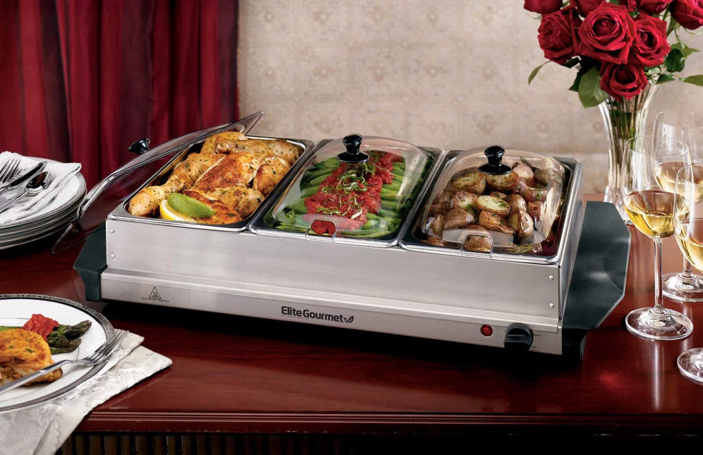 3 x 2.5 Qt. Stainless Steel Electric Buffet Server Z30941