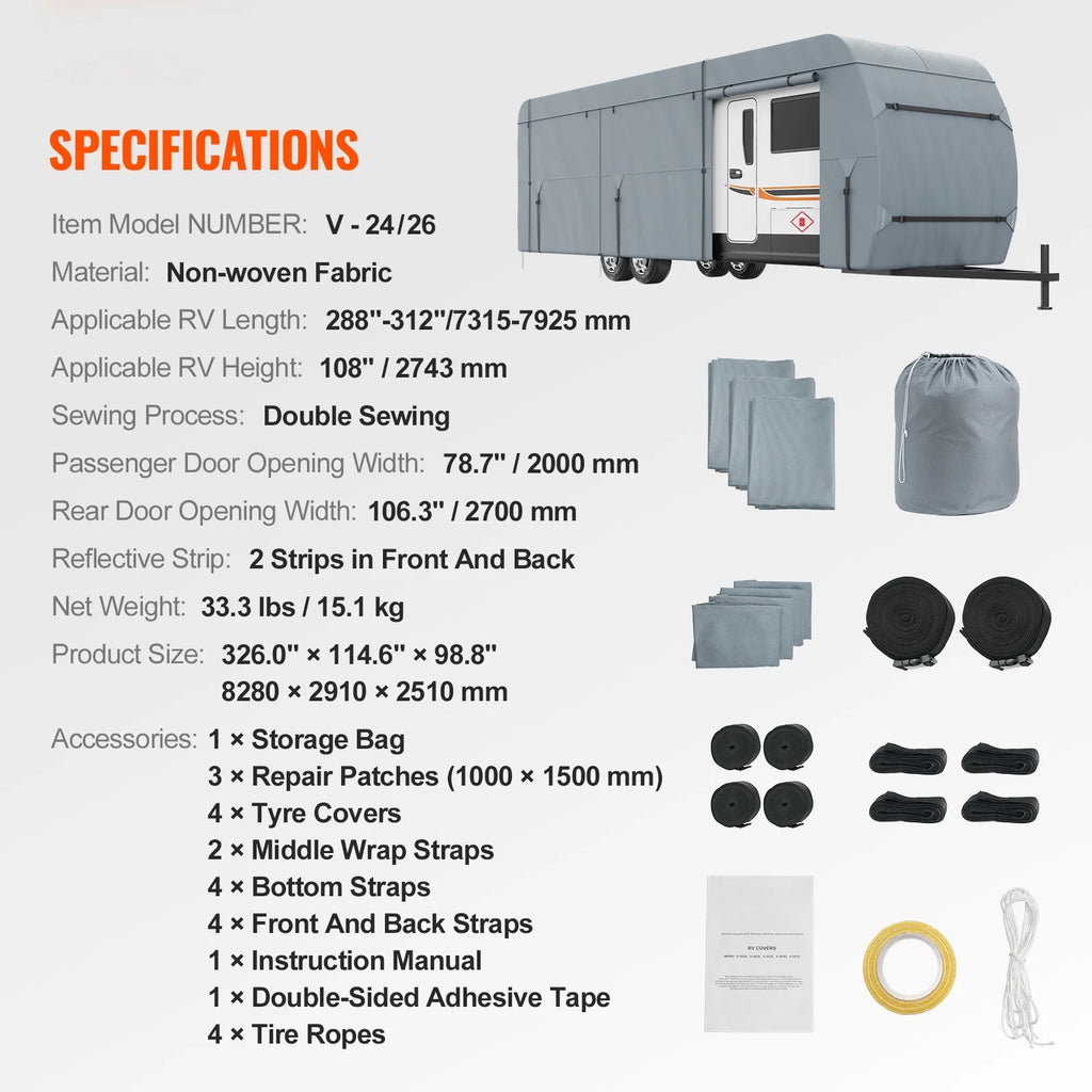 Waterproof 20'-22' Class A Motorhome RV Cover M429590
