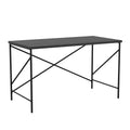 Black Wood Grain Parsons Desk with Metal X-Frame Y7546