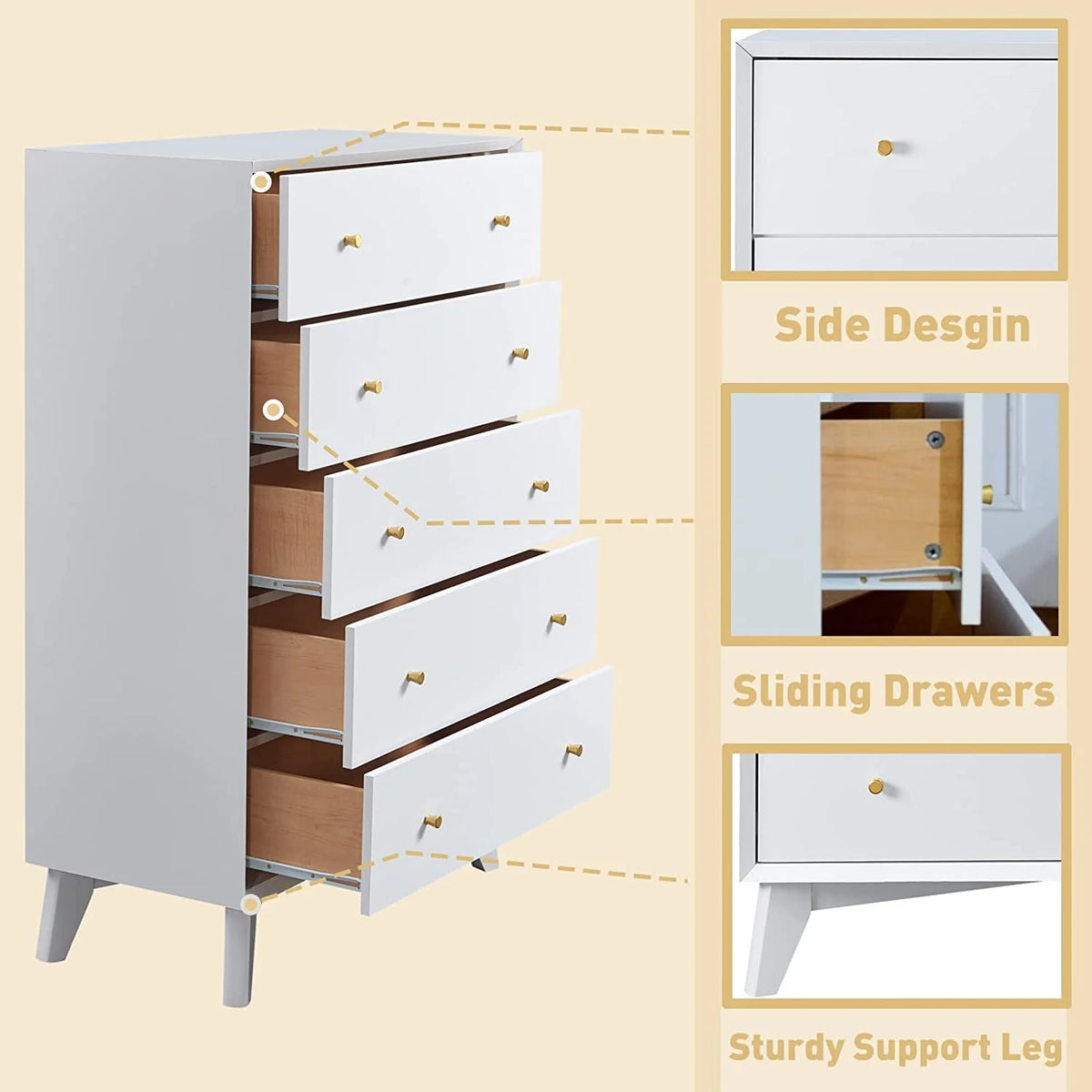 Mid Century Modern 6 Drawer Dresser J2821