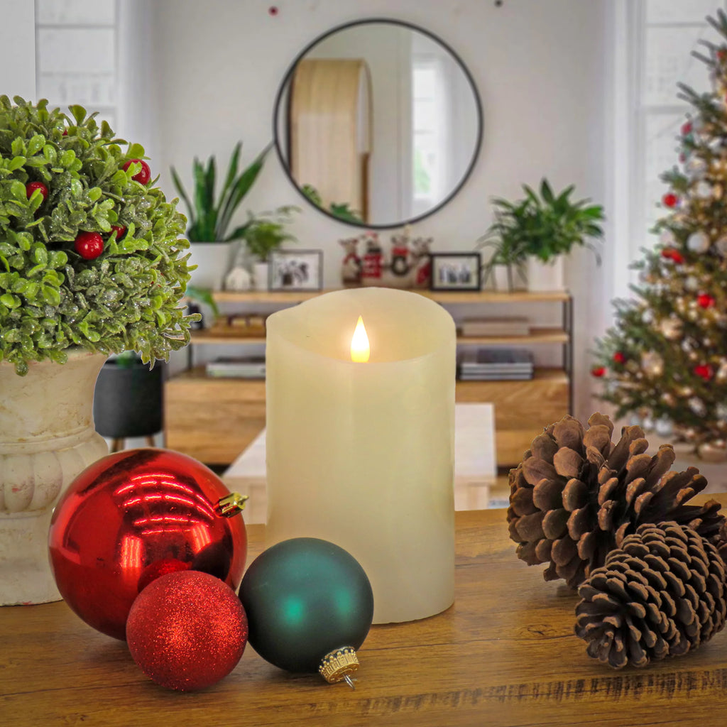Ivory Flameless Candle with Remote P8583