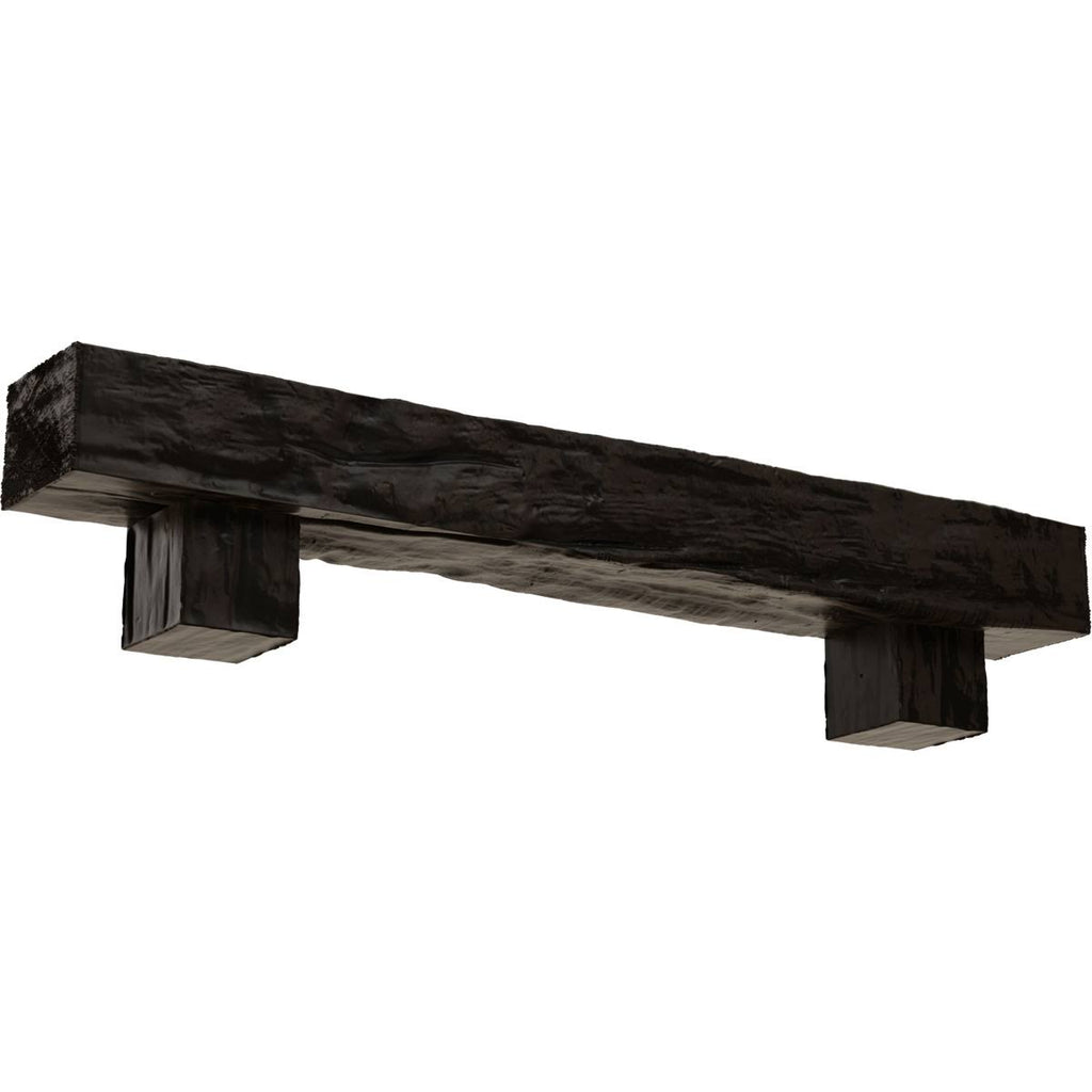 Riverwood Faux Wood Fireplace Mantel Kit with Alamo Corbels, Premium Walnut J172