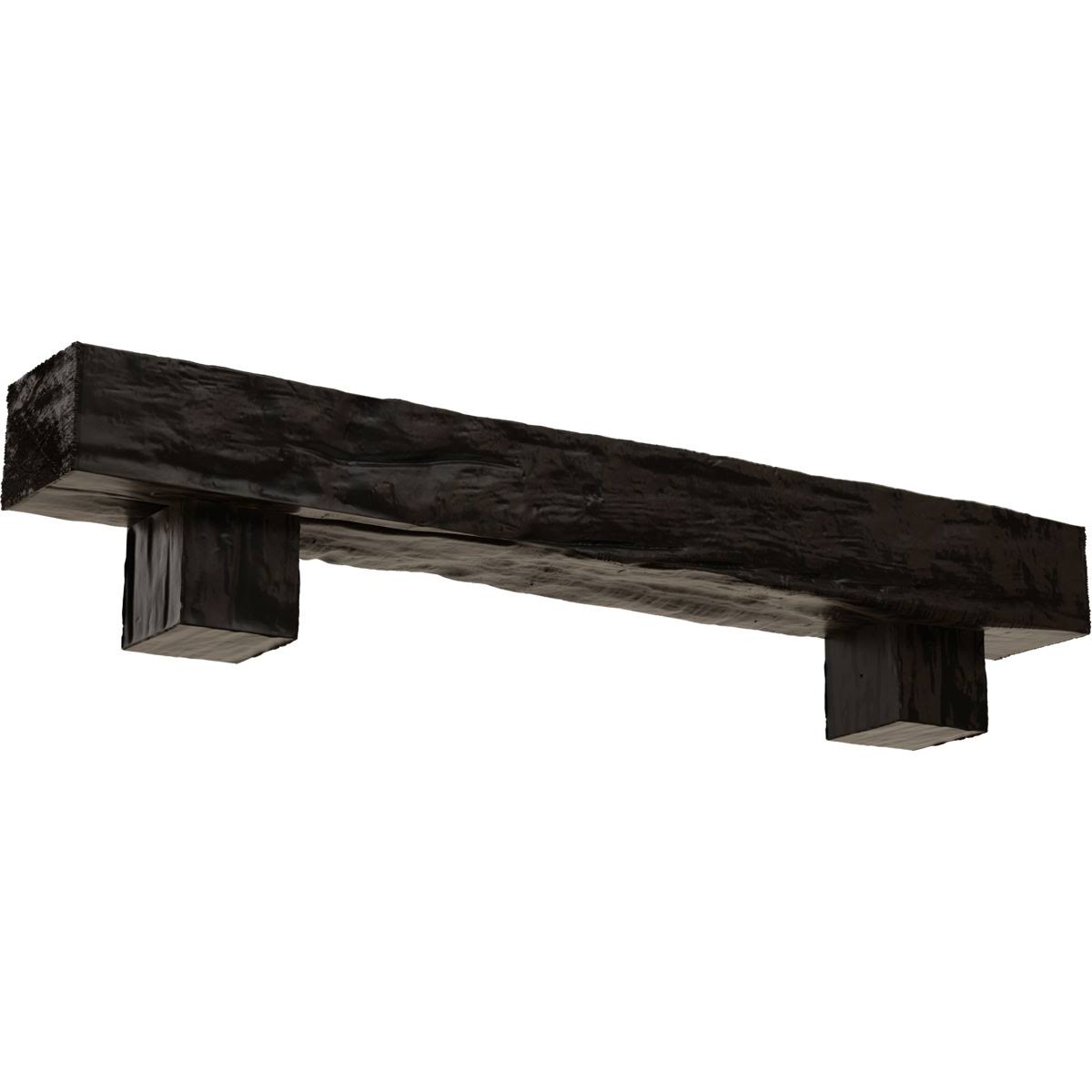 Riverwood Faux Wood Fireplace Mantel Kit with Alamo Corbels, Premium Walnut J172