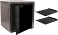 12U Wall Mount Server Cabinet Rack Enclosure with Glass Door Lock D355