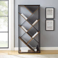 Reclaimed Barnwood Wood and Metal 6-Shelf Bookcase E8164
