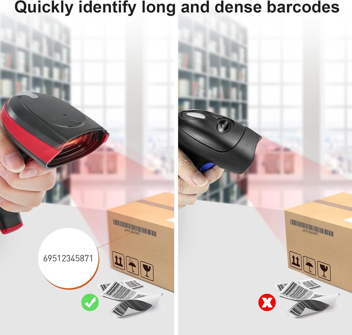 Wired 2D QR 1D Barcode Scanner with USB Cable X36316