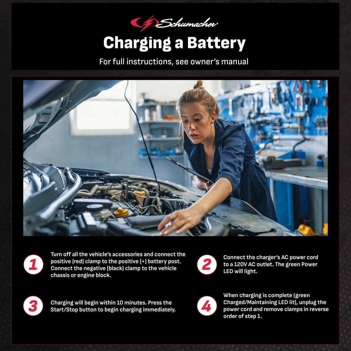10-Amp 12V Automatic Battery Charger and Maintainer Z6224