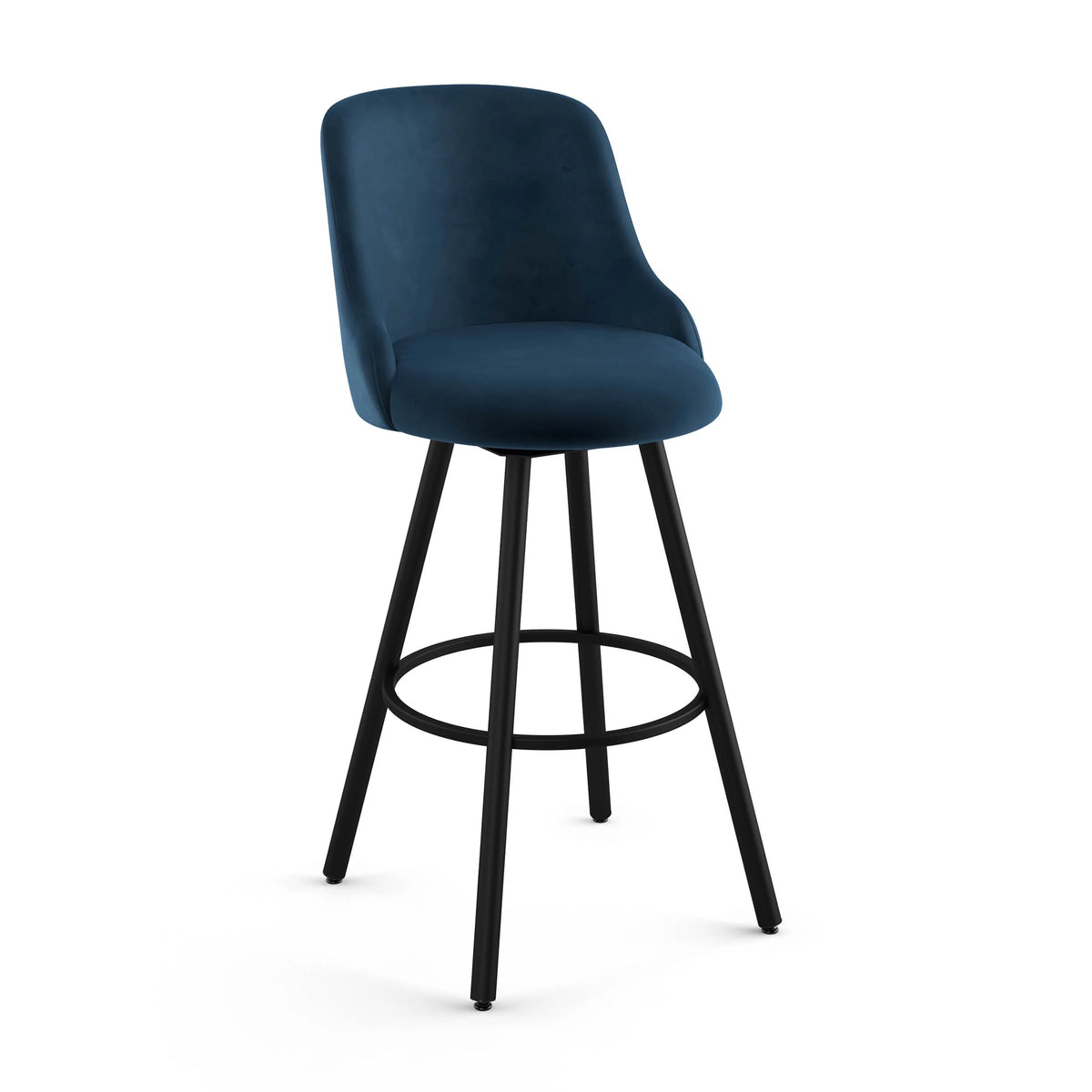 Dark Blue Velvet Swivel Counter Stool G107
