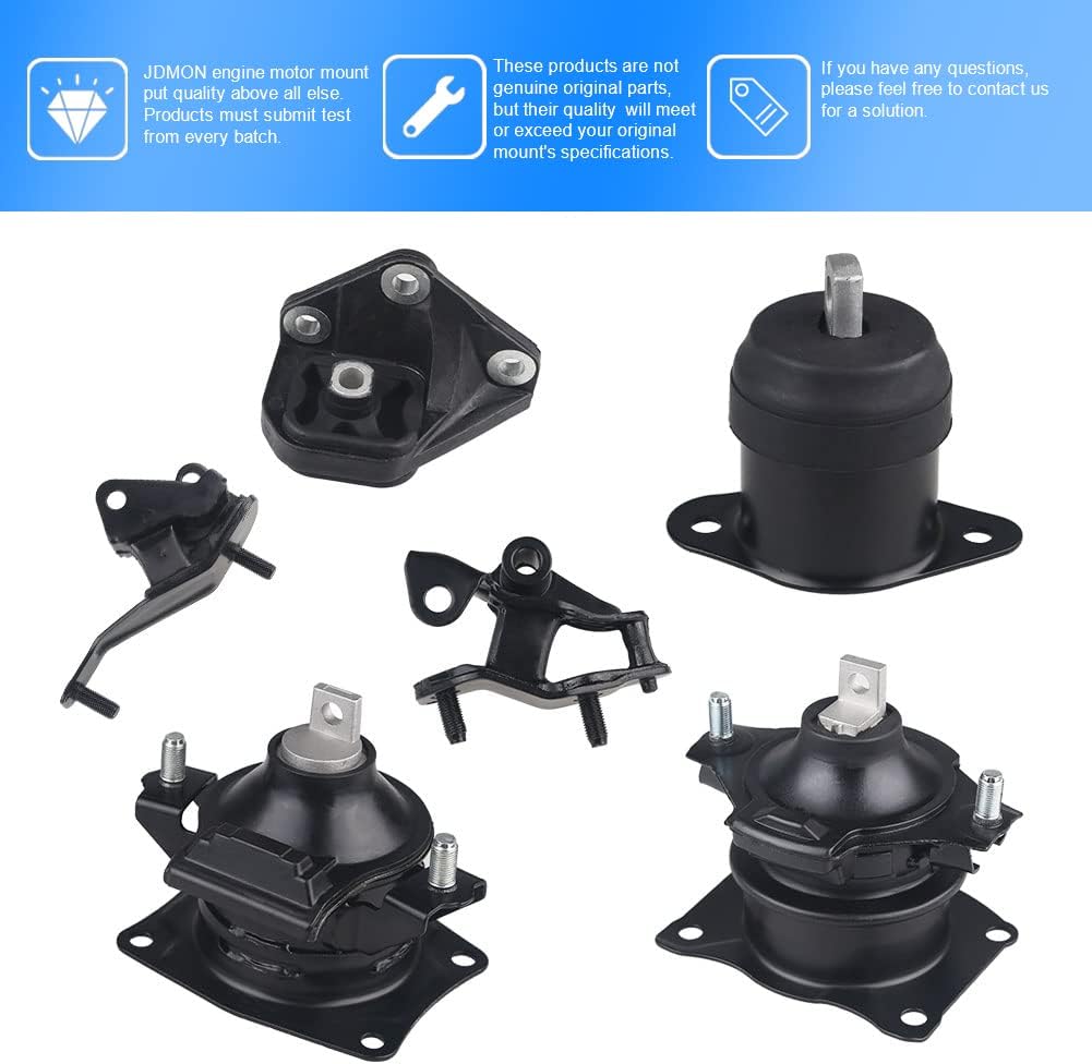 6Pcs Engine Motor Mount Transmission Mount for Honda Accord 2.4L 2003-2007 Y859052
