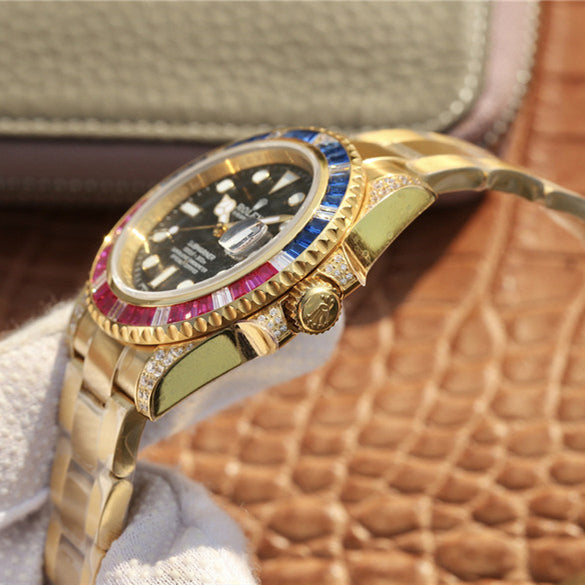 Golden Blue Red Diamond Black Dial 40mm G32503
