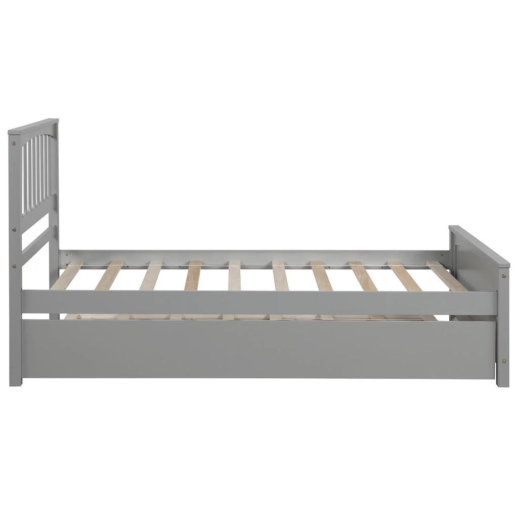 White Twin Bed Frame with Trundle X6066