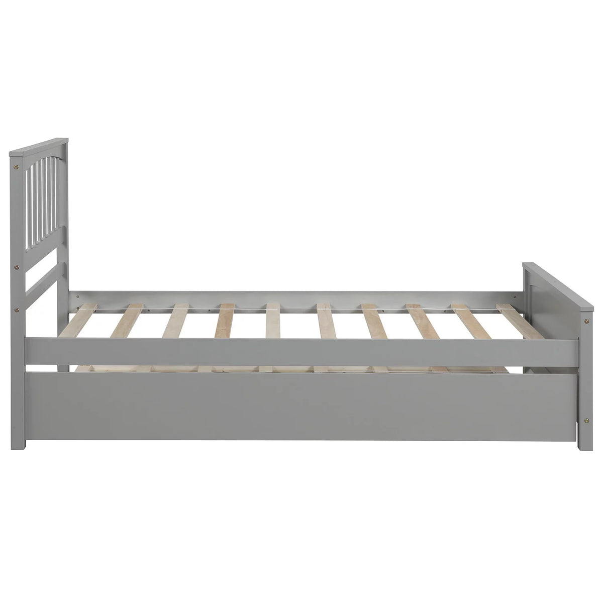White Twin Bed Frame with Trundle X6066
