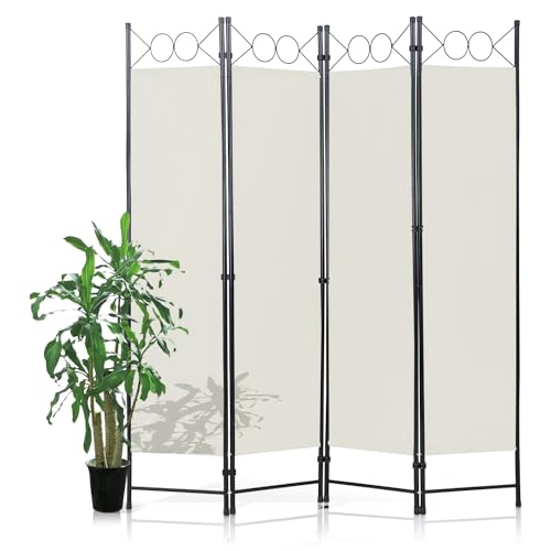 Blue 4 Panel 6FT Room Divider with Steel Frame B82753
