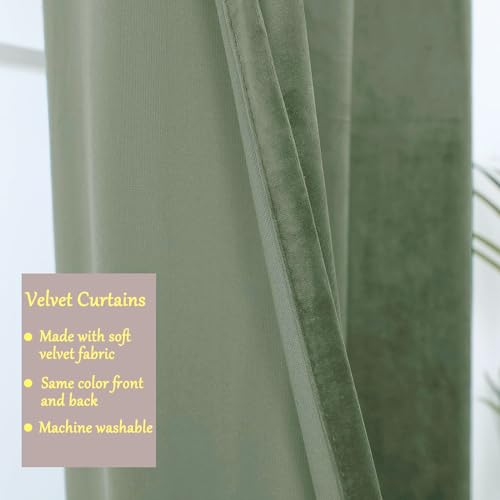 Taupe Velvet Blackout Curtain Panels 96 inches 2 Panels V63909