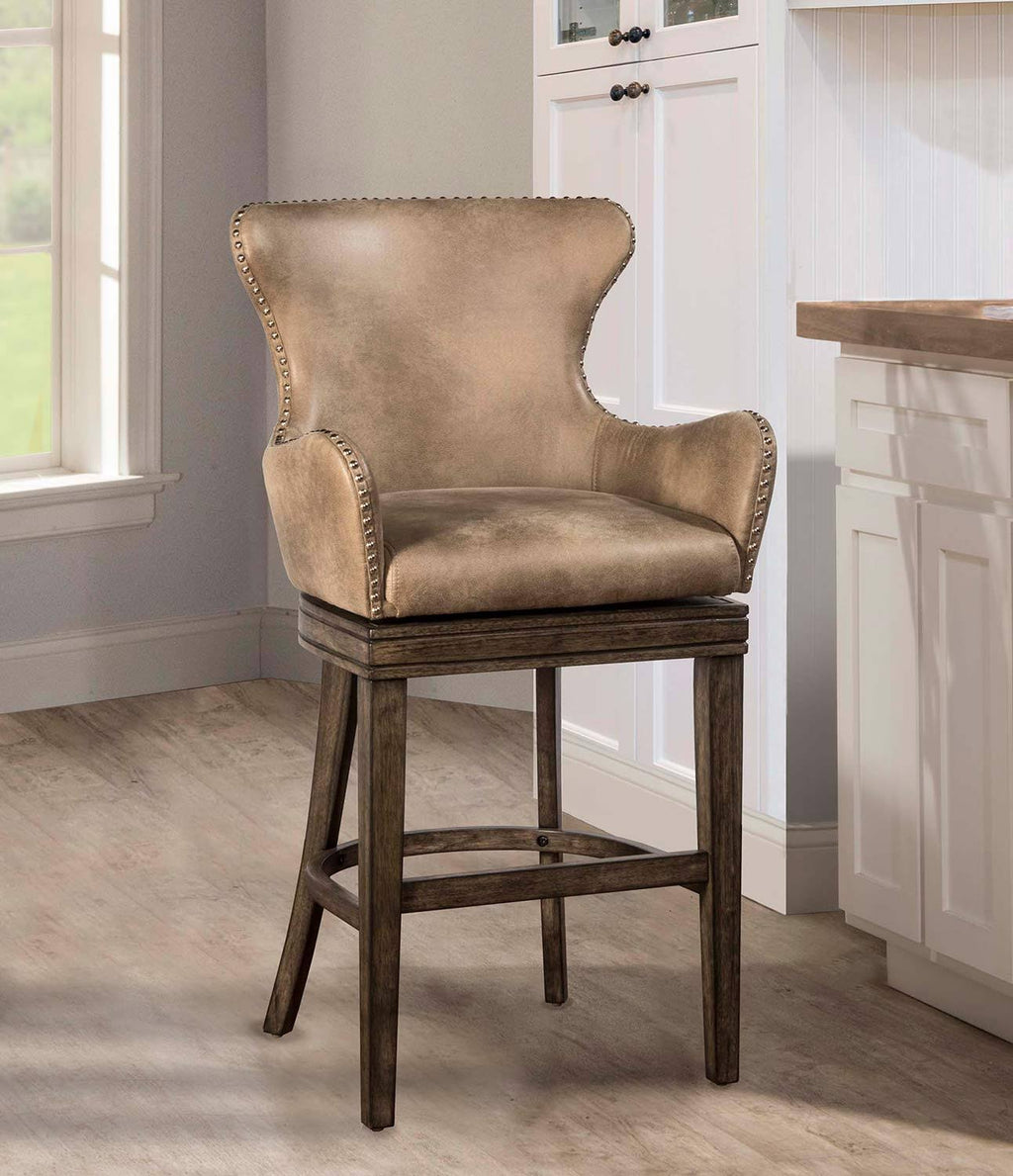 Rustic Gray Swivel Counter Stool Q710