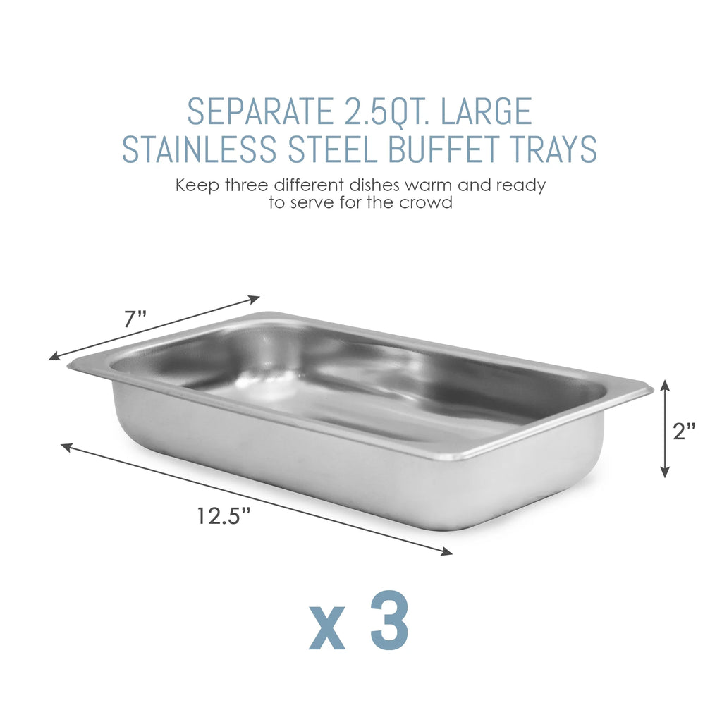 3 x 2.5 Qt. Stainless Steel Electric Buffet Server Z30941