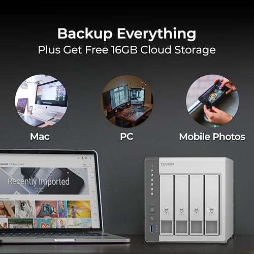 4 Bay NAS with 12TB Storage Capacity, Preconfigured RAID 5 Drives, 2.5GbE Ports P229098
