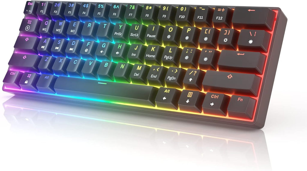 61 RGB Mechanical Gaming Keyboard with Hotswap Gateron Optical Brown Switches T1878