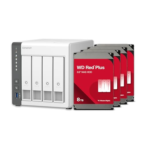 4 Bay NAS with 12TB Storage Capacity, Preconfigured RAID 5 Drives, 2.5GbE Ports P229098