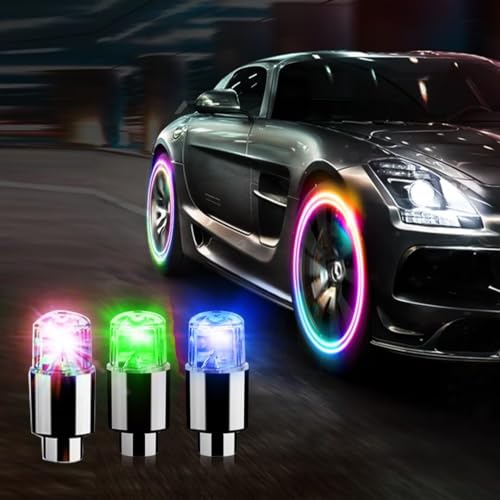 6 Pcs LED Car Wheel Valve Dust Cap Lights Y222810