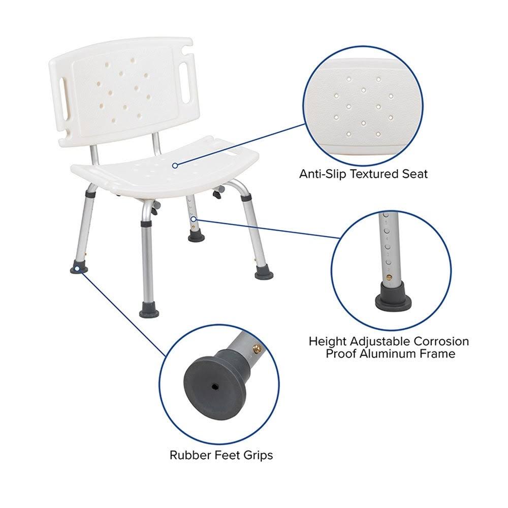 Adjustable Bath Shower Chair with Extra Large Back O243