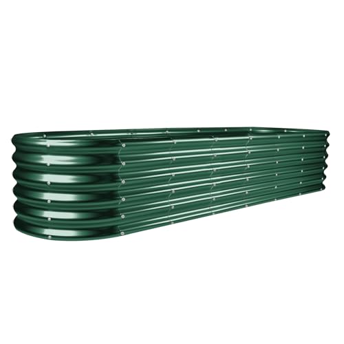 8ft Galvanized Raised Garden Bed Kit, Silver, 108 Gallon Capacity U57874