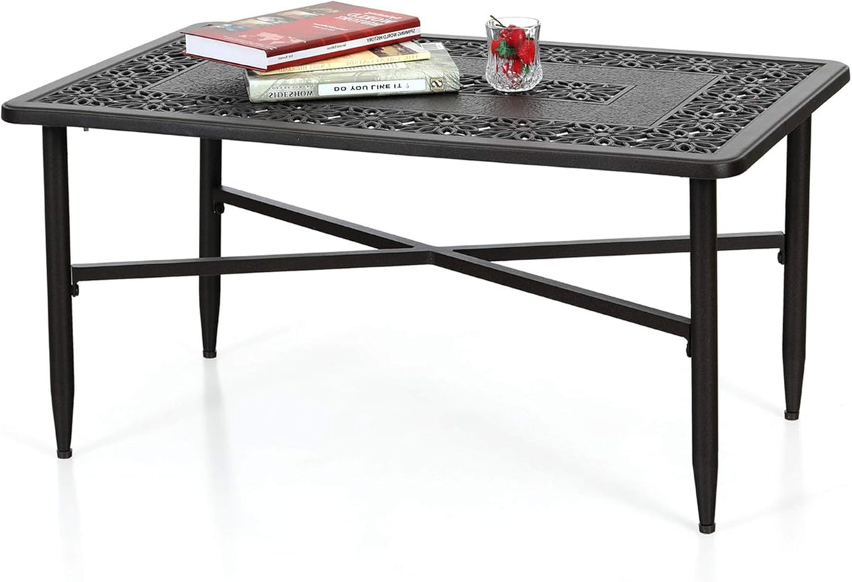Rectangle Cast Aluminum Patio Coffee Table Z484