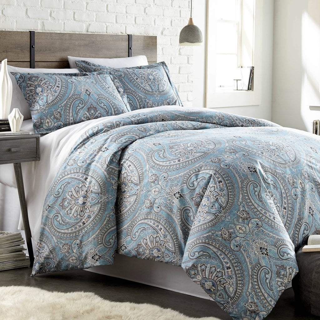 Aqua King Duvet Cover and Sham Set V693