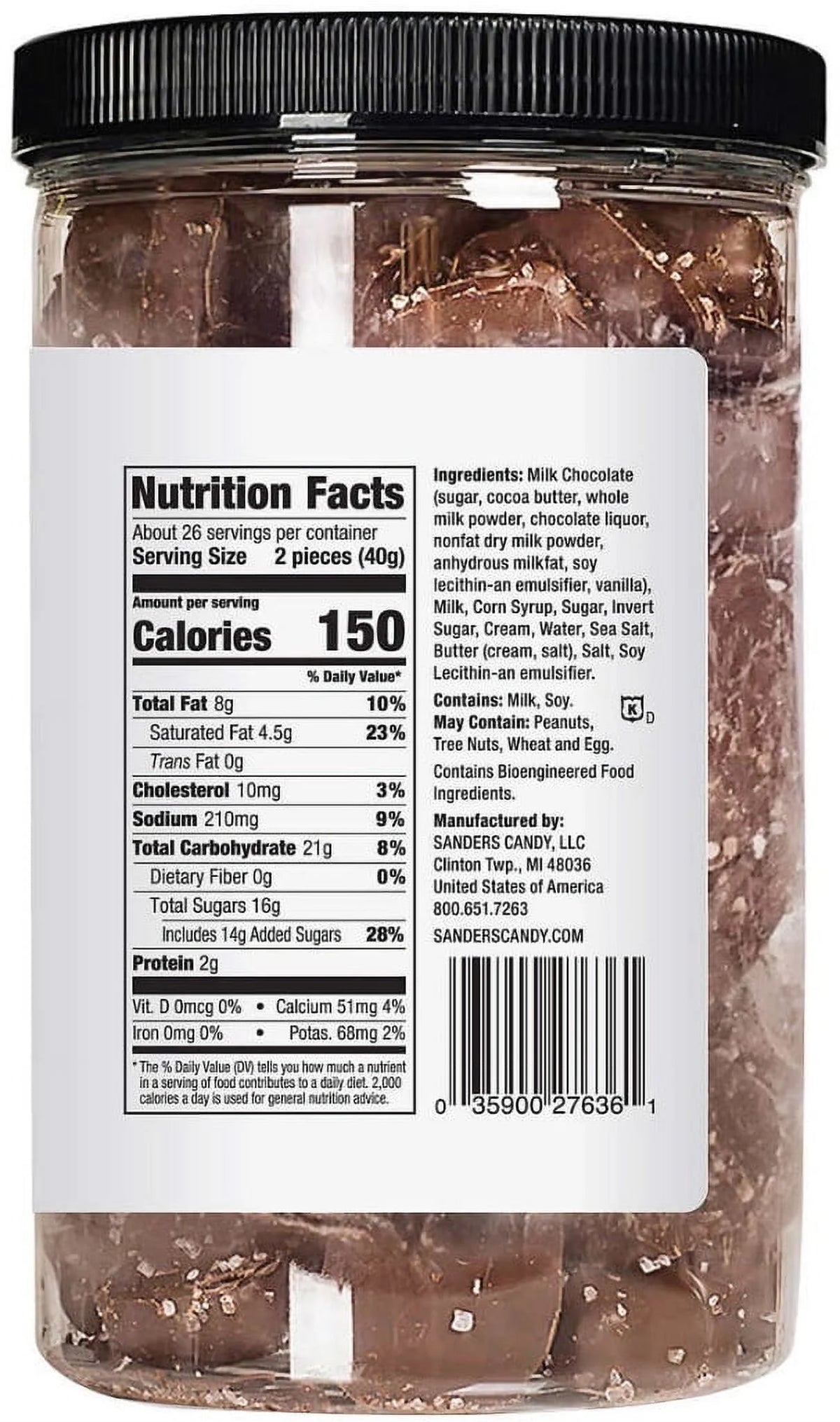 36 oz Milk Chocolate Sea Salt Caramel Candy S285