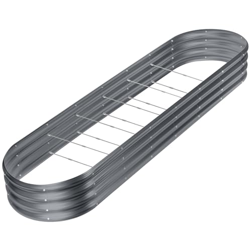 8ft Galvanized Raised Garden Bed Kit, Silver, 108 Gallon Capacity U57874