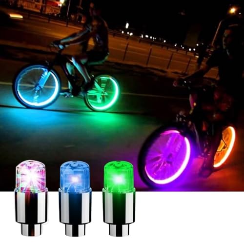 6 Pcs LED Car Wheel Valve Dust Cap Lights Y222810