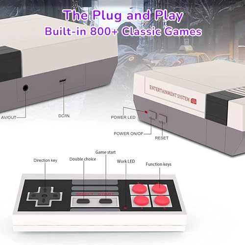 Classic Mini Retro Game Console with 600 Games and Dual Wireless Remote Controllers I148