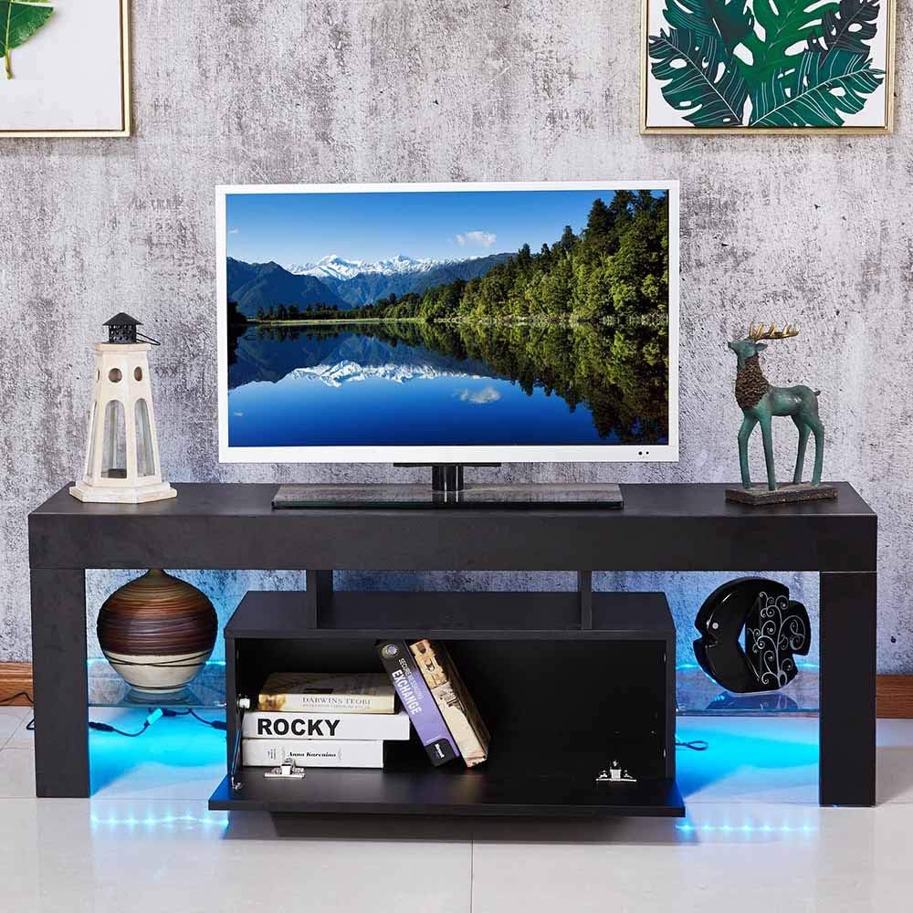 White TV Stand with Storage D958059