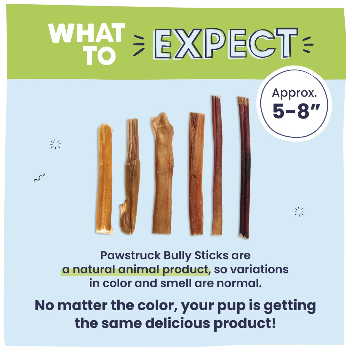 Natural 5-8" Beef Bully Sticks, 8 oz. Bag O228