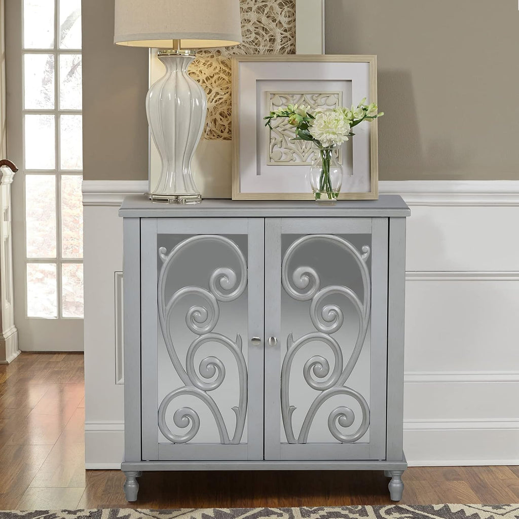Blue Teal Storage Cabinet with 2 Doors J983191