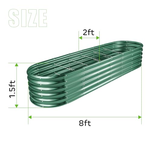 8ft Galvanized Raised Garden Bed Kit, Silver, 108 Gallon Capacity U57874