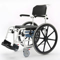 Rolling Shower Wheelchair with Commode, Padded Seat, 24" Rear Wheels, Non-Corrosive Aluminum Frame, 265 Lbs Weight Capacity, Black I385532