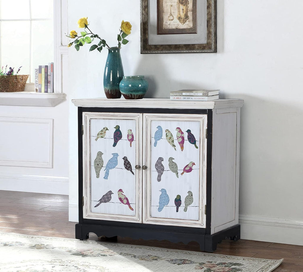Blue Teal Storage Cabinet with 2 Doors J983191