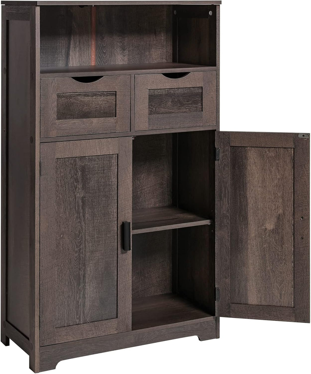 Dark Brown Storage Cabinet with 2 Drawers and 2 Shelves A261