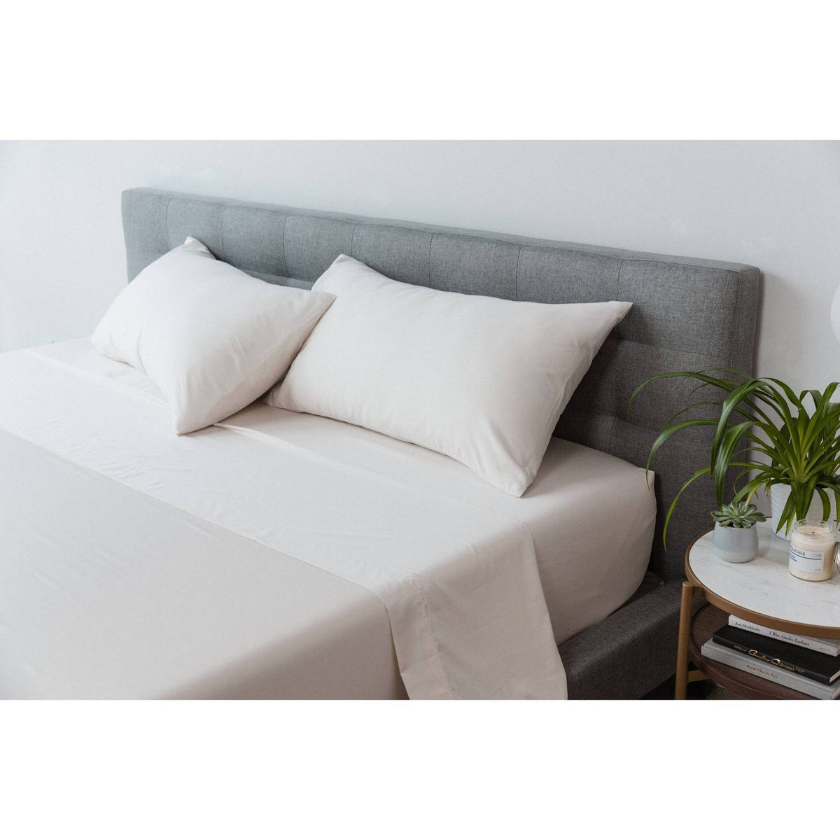 California King 6pc 300 Thread Count Percale Sheet Set Ivory V311