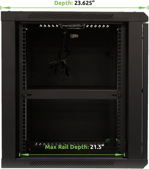 12U Wall Mount Server Cabinet Rack Enclosure with Glass Door Lock D355