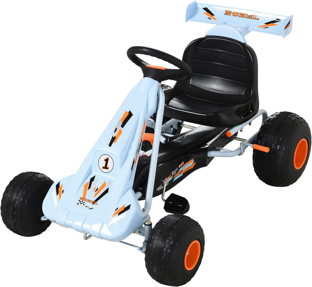 Pedal Go Kart Ride on Car with Adjustable Seat White E6436