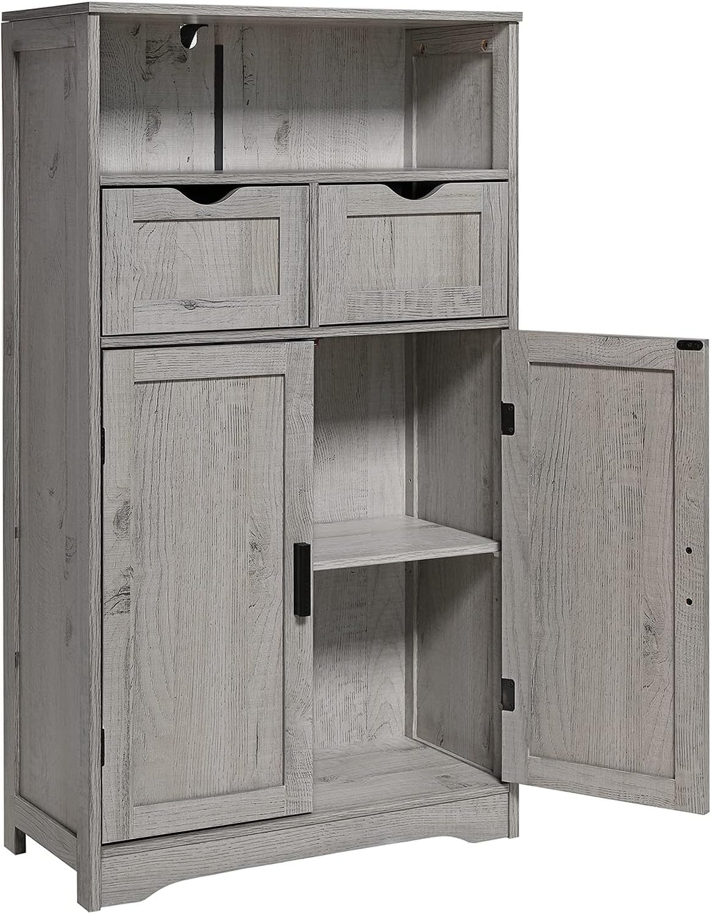 Dark Brown Storage Cabinet with 2 Drawers and 2 Shelves A261