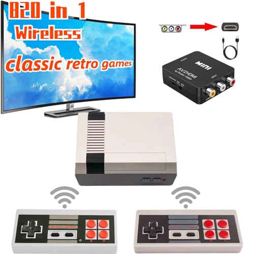 Classic Mini Retro Game Console with 600 Games and Dual Wireless Remote Controllers I148
