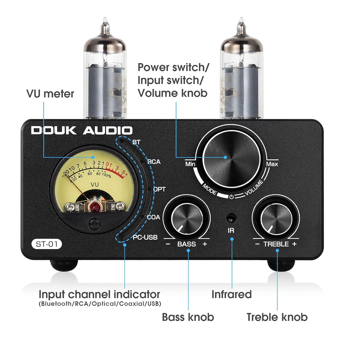 200W Bluetooth 5.0 Vacuum Tube Amplifier J543